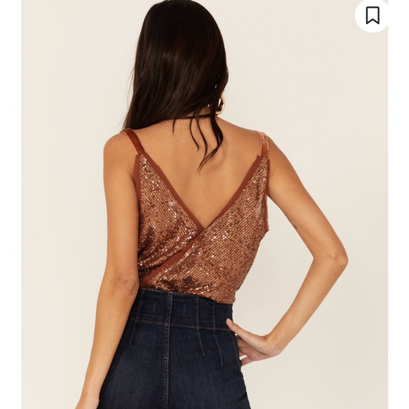 Free People Shimmer & Shine Bodysuit in Sunset Sequins New With Tags Size XS - Picture 3 of 12